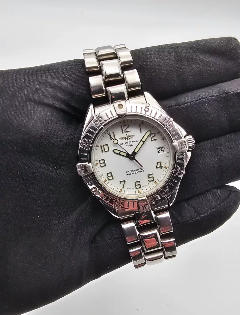 Breitling Colt Automatik 38mm white Dial Ref. A17035 Full Set