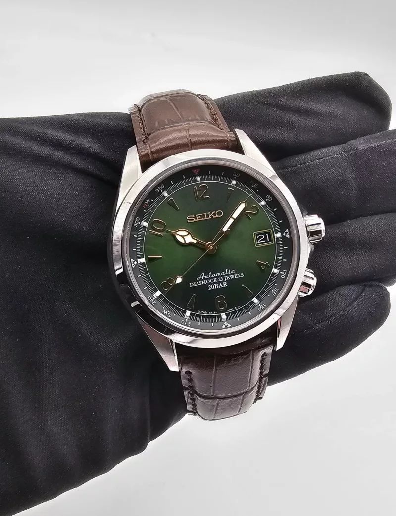 Seiko Alpinist 38mm green Dial Automatik Full Set